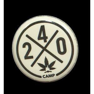 Casual Camp 420 White And Black Button/Brooch
